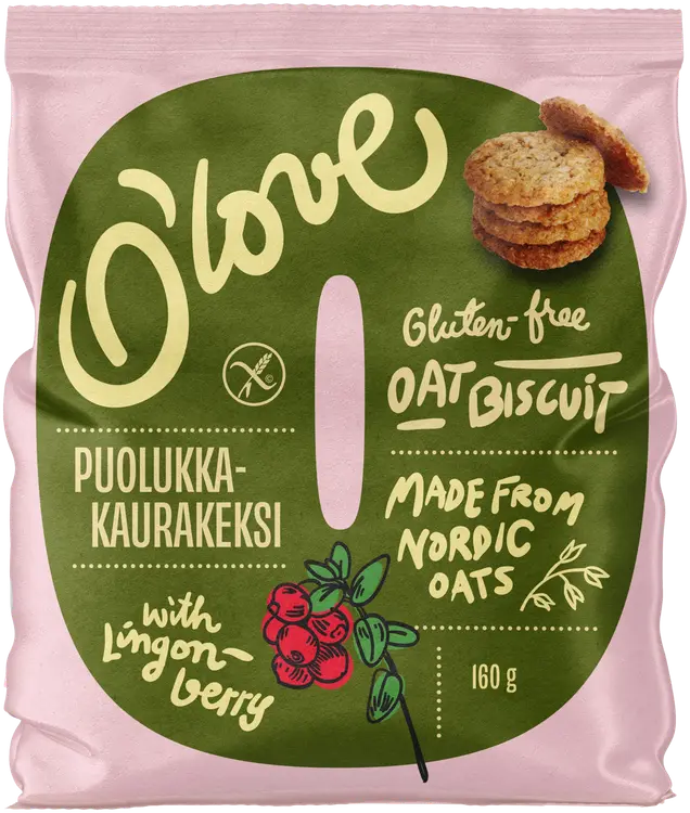 Porokylän O´love Kaurapuolukkakeksi 160 g gluteeniton