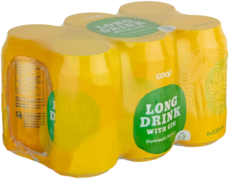 6 x Coop Pineapple 5,5% 0,33L ananaksenmakuinen long drink