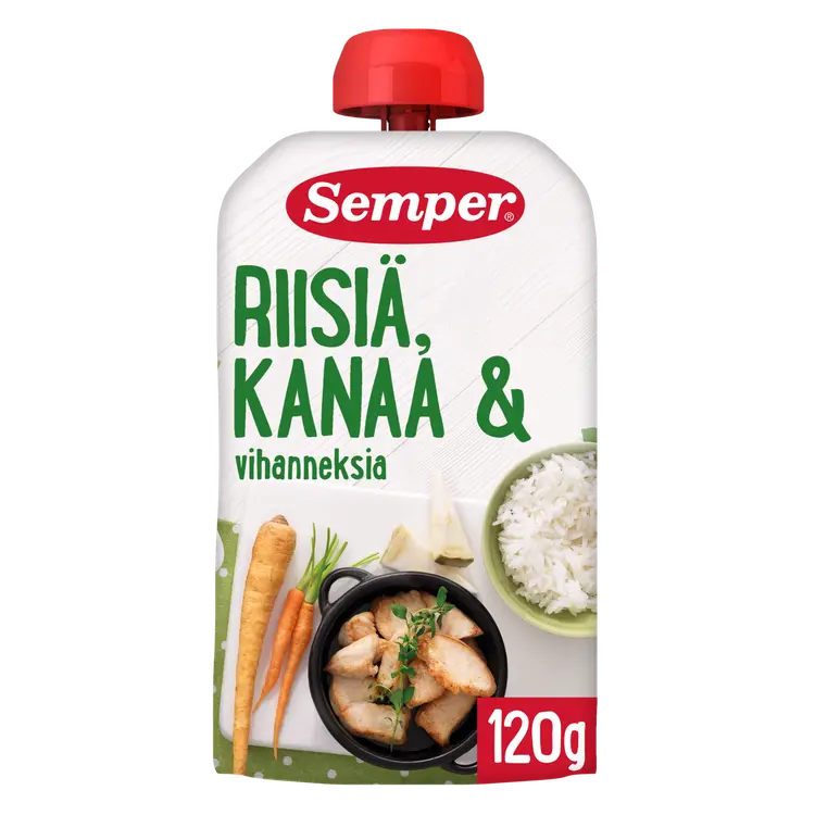 Semper Riisiä, kanaa & vihanneksia lastenateria 6kk 120g