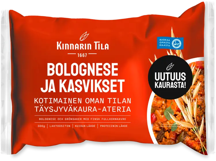 Kinnarin Tila 300g Jauheliha ja kasvikset täysjyväkaura-ateria