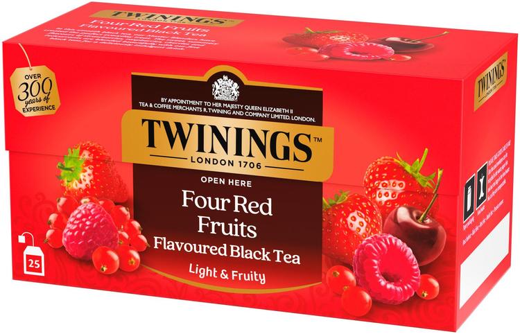 Twinings must tee maitsestatud punaste marjadega, 25x2g