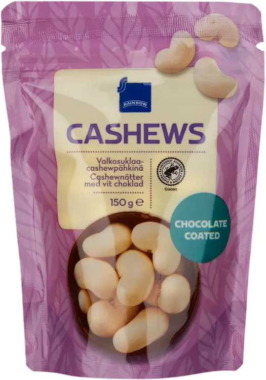 Rainbow 150g Cashews valkosuklaacashewpähkinä