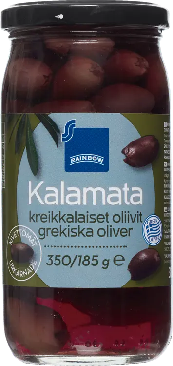 Rainbow Kalamata kreikkalaiset kivettömät oliivit 350/185 g