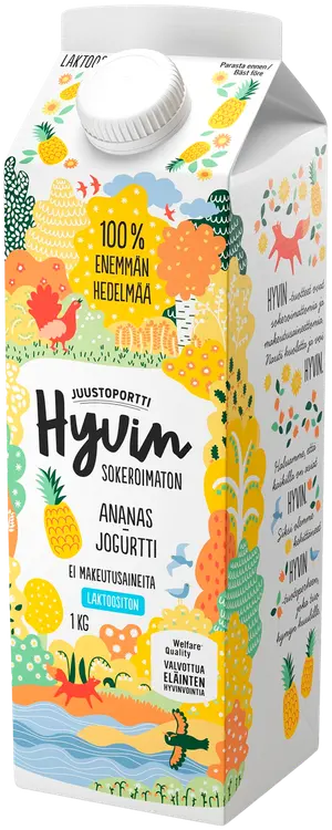 Juustoportti Hyvin jogurtti 1 kg ananas laktoositon