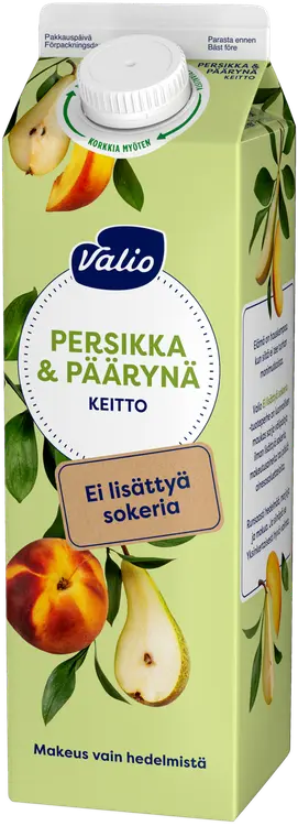Valio persikka-päärynäkeitto 1 kg ei lisättyä sokeria, makeutusaineeton