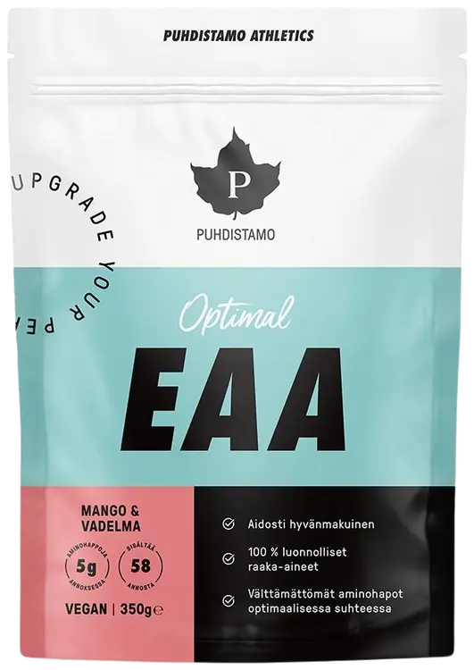 Puhdistamo Athletics Optimal EAA -jauhe Mango-Vadelma 350 g