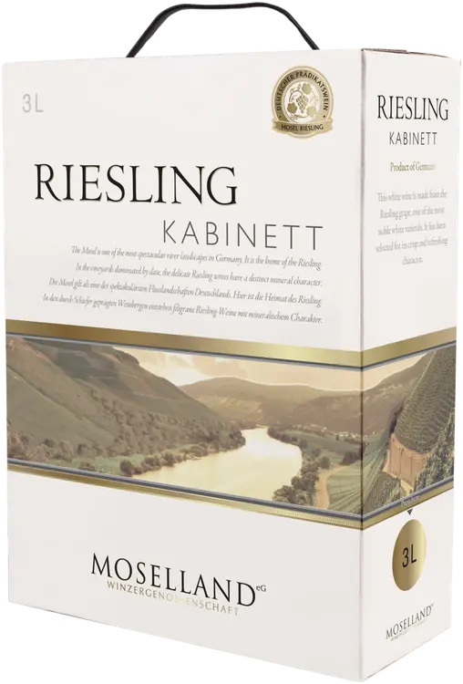 Moselland Riesling Kabinett 2022 valkoviini 8,0 til-% 3,0 L hanapakkaus (BIB)
