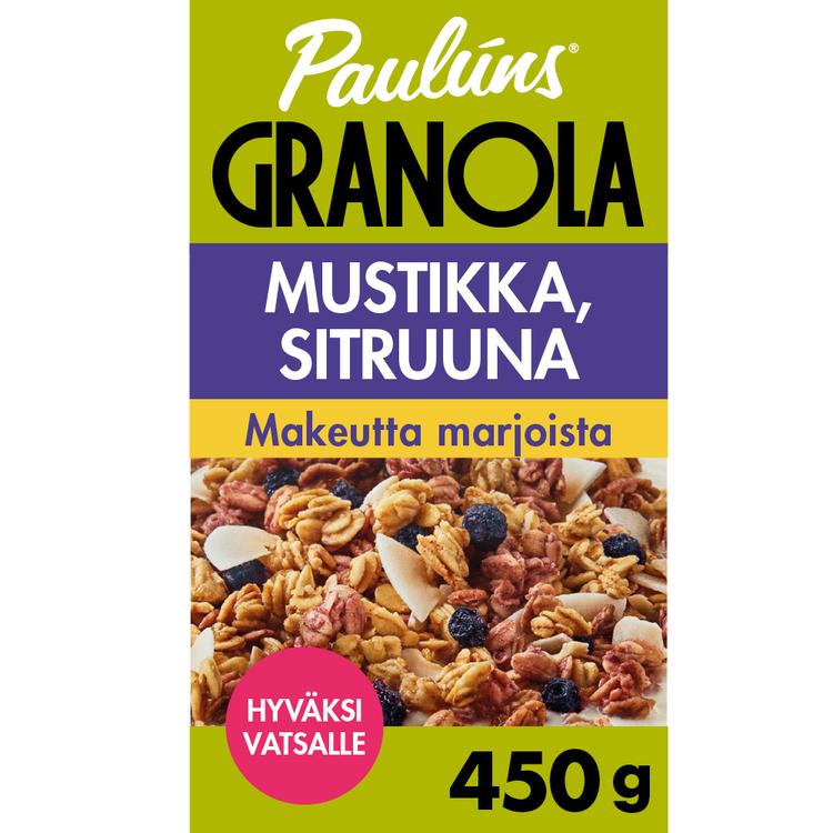 Paulúns mustikka ja sitruuna granola muromysli 450g