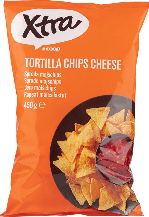 Xtra tortilla chips maissilastut juusto 450 g