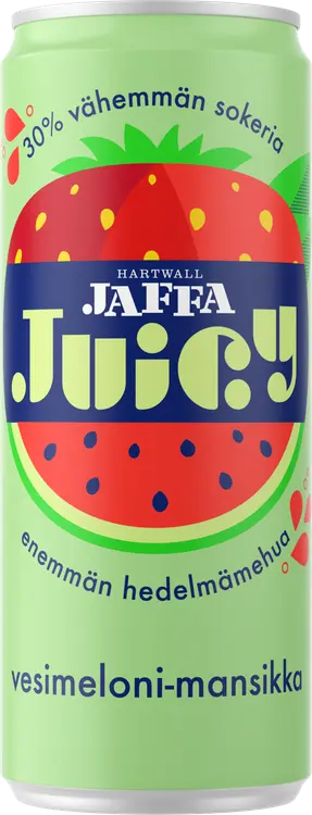 Hartwall Jaffa Juicy Vesimeloni-Mansikka virvoitusjuoma 0,33l