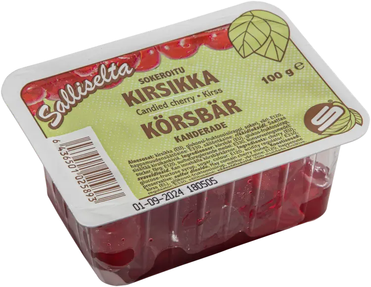Salliselta kirsikka punainen kandeerattu 100g