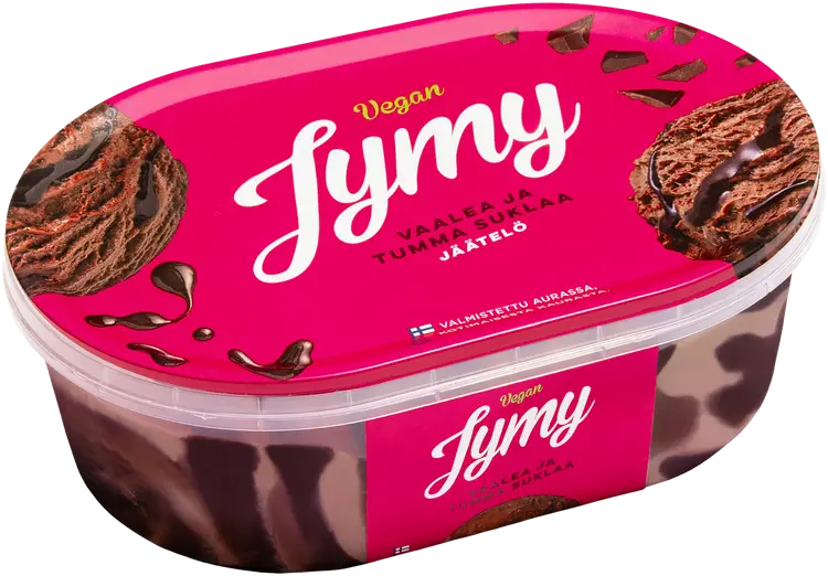 Jymy Vaalea ja Tumma Suklaa vegaaninen jäätelö 900ml