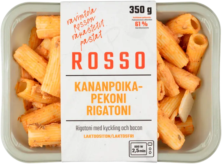 Rosso kananpoika-pekoni-rigatoni ateria 350 g
