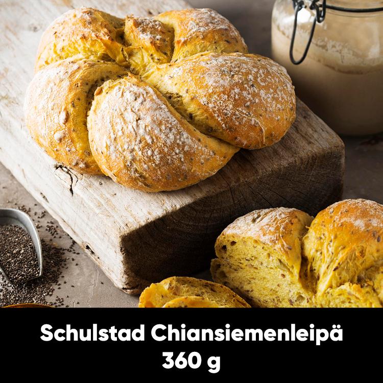 Schulstad Bakery Solutions Chiansiemenleipä sisältää pussit 380g/360g