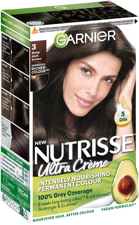 Garnier Nutrisse Ultra Creme 3.0 Deep Dark Brown Syvä Tummanruskea kestoväri 1kpl