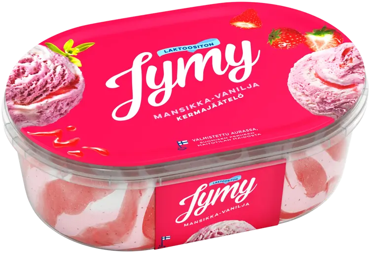 Jymy Mansikka-Vanilja laktoositon kermajäätelö 900ml