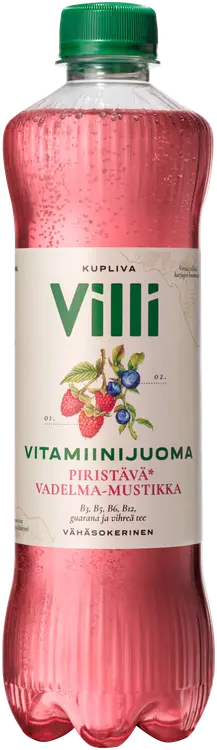 Villi Vitamiinijuoma vadelma-mustikka 0,5 l