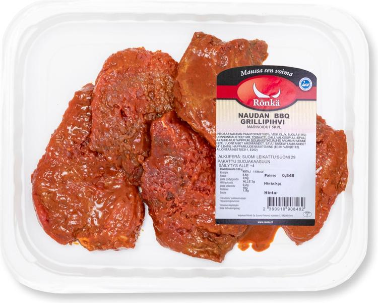 Rönkä Naudan barbeque grillipihvit 5kpl/ras