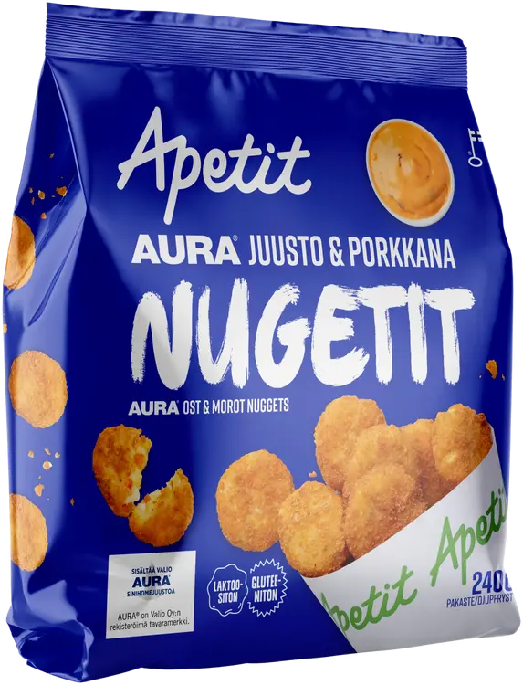 Apetit Aura juusto & Porkkana nugetit pakaste 240g