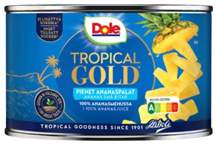 Dole Tropical Gold Ananas pikkupaloja ananasmehussa 227/139g