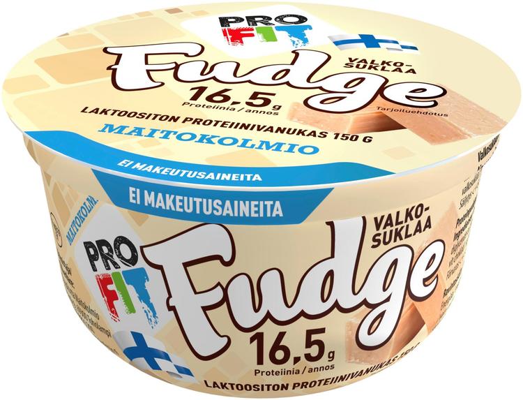 Maitokolmio PROFIT Laktoositon Valkosuklaa Fudge Proteiinivanukas 150g Maitokolmio PROFIT Laktoositon Valkosuklaa Fudge Proteiinivanukas 150g