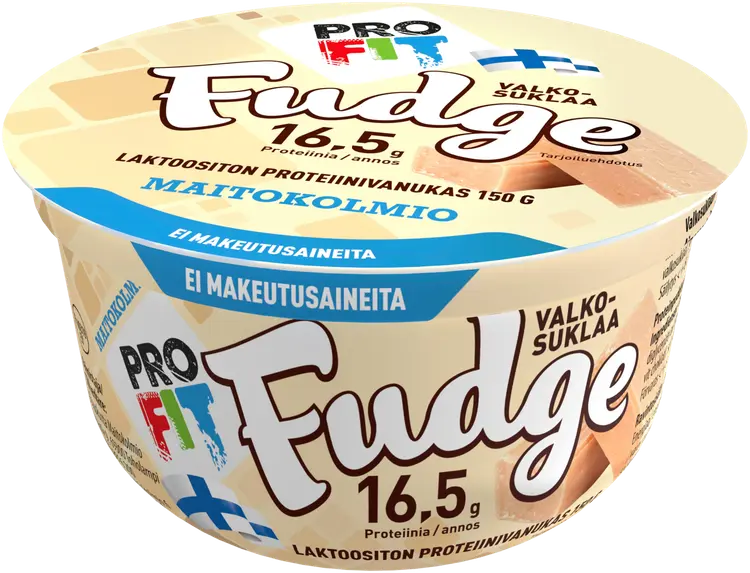 Maitokolmio PROFIT laktoositon valkosuklaa fudge proteiinivanukas 150g