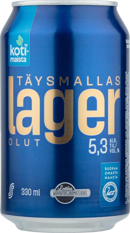 Kotimaista Täysmallaslager 5,3% 0,33L olut