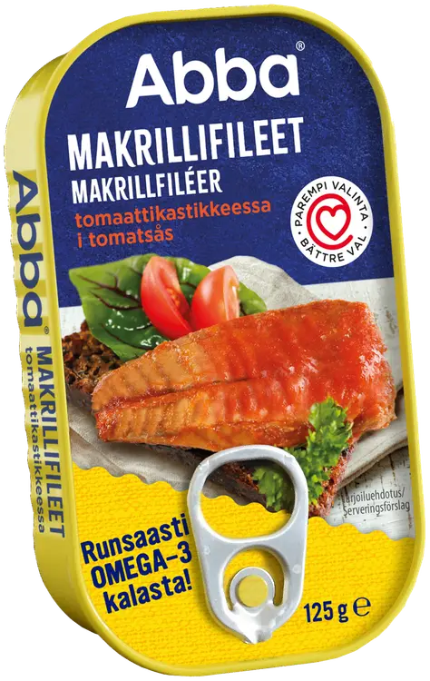 Abba makrillifileet tomaattikastikkeessa 125g