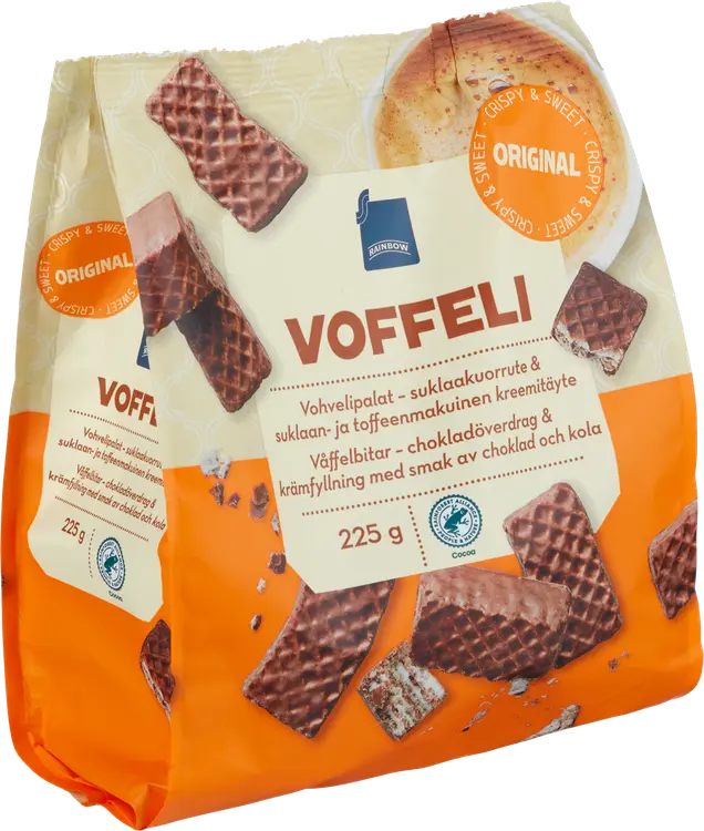 Rainbow 225g voffeli suklaa-toffee