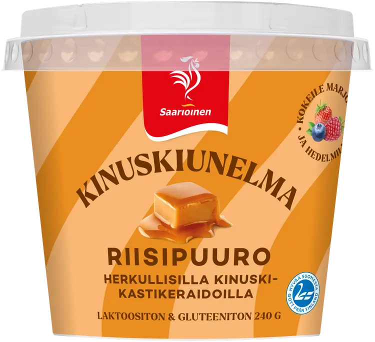 Saarioinen Kinuskiunelma riisipuuro, riisipuuro kinuskikastikkeella 240 g