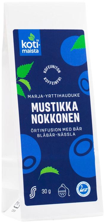 Kotimaista Mustikka Nokkonen kofeiiniton marja-yrttihauduke 30 g