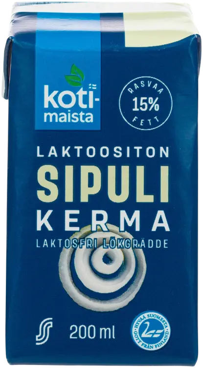 Kotimaista laktoositon sipulikerma 15 % 2 dl UHT