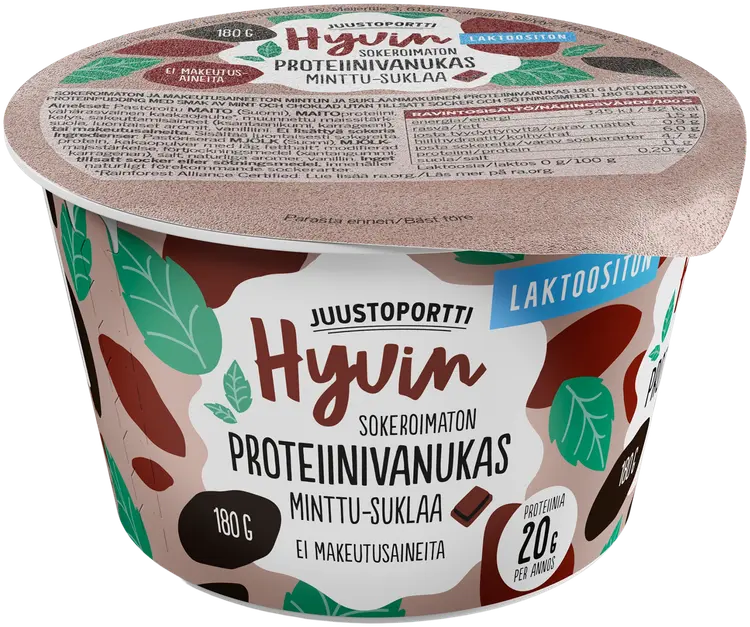 Juustoportti Hyvin proteiinivanukas 180 g minttu-suklaa laktoositon