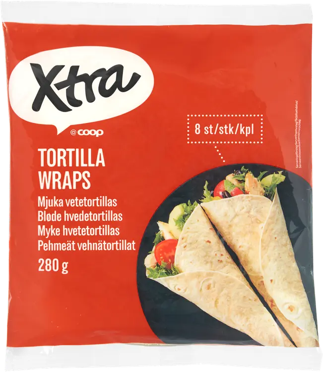 Xtra pehmeät vehnätortillat 8 kpl 280 g