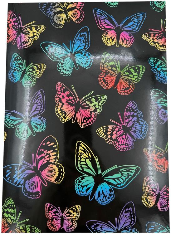 Neon Butterfly A4 nidottu vihko, 7x7mm ruuduilla, 80 sivua, 2 eril.lajit.