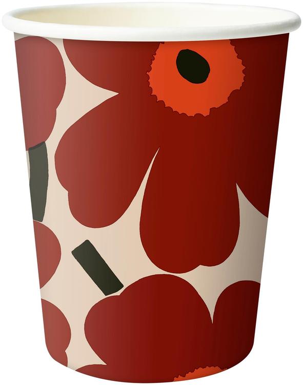Papptopsid Marimekko Unikko Red 250ml 10tk