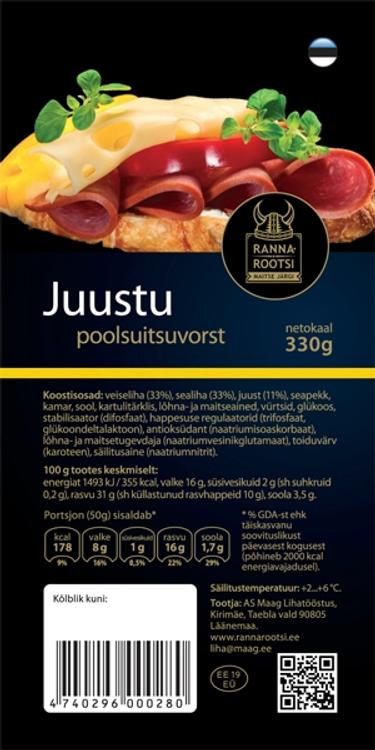 Juustu poolsuitsuvorst 330 g