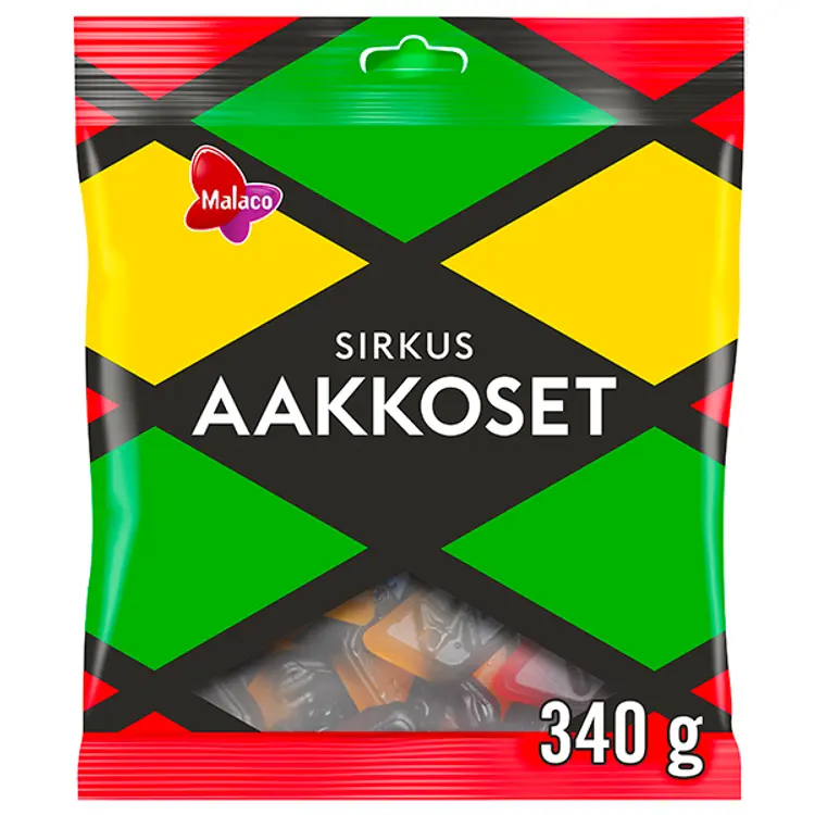 Malaco Aakkoset Sirkus makeissekoitus 340g