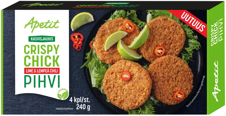 Apetit Kasvisjauhis Crispy Chick pihvi Lime&Lempeä chili pakaste 240g