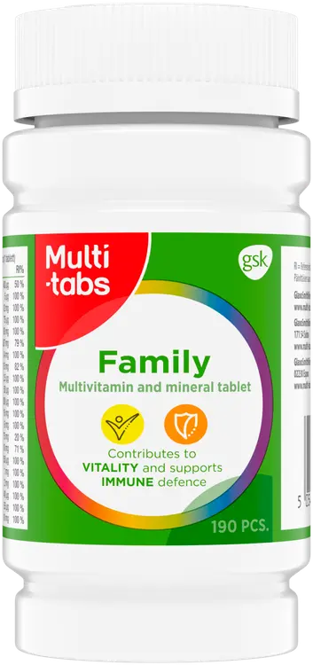 Multi-tabs Family Monivitamiini 190 tablettia