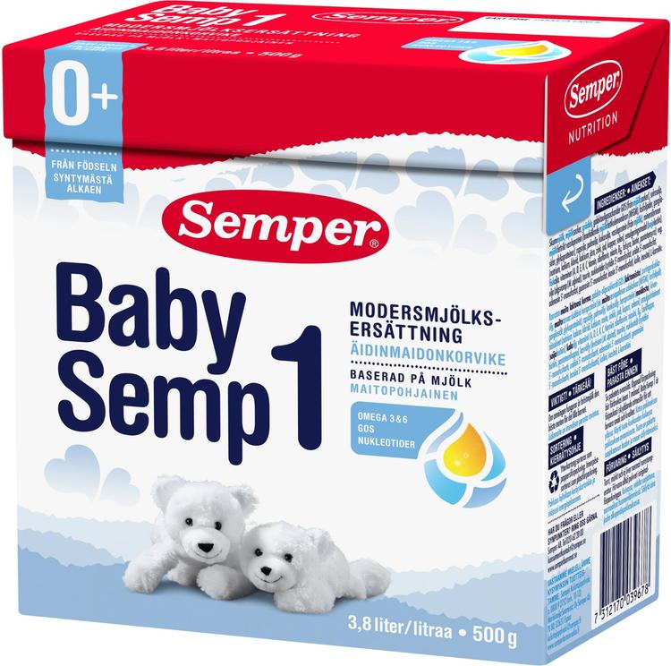 Semper BabySemp1 500g Maitopohjainen äidinmaidonkorvike syntymästä alkaen, jauhe