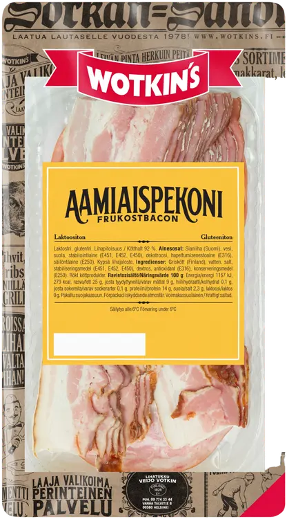 Wotkin´s 190-210g Aamiaispekoni kokolihaleikkele