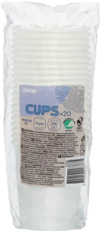 Coop kartonkikuppi 24 cl 20 kpl