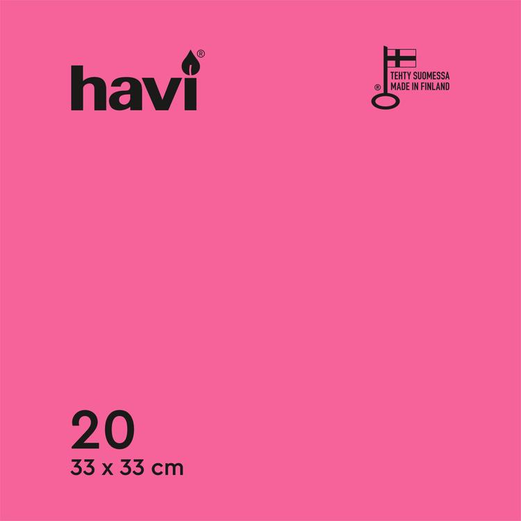 Havi lautasliina tissue fuksia 33cm 20kpl