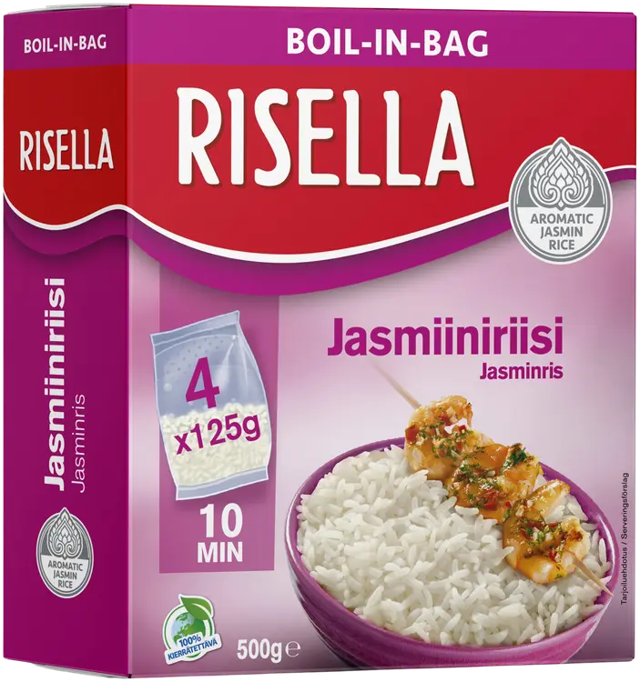 Risella Jasmiiniriisi keitinpussissa 4x125g
