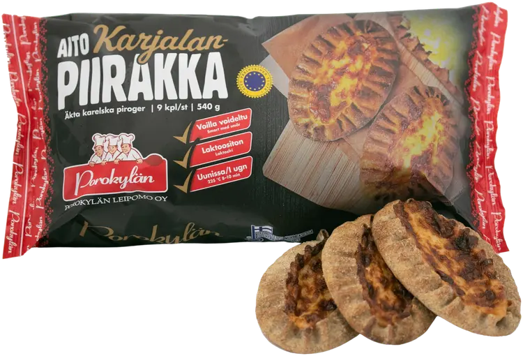 Porokylän Aito Karjalanpiirakka 9 kpl / 540 g laktoositon