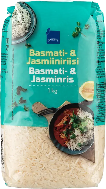Rainbow 1kg Basmati & Jasmiiniriisi