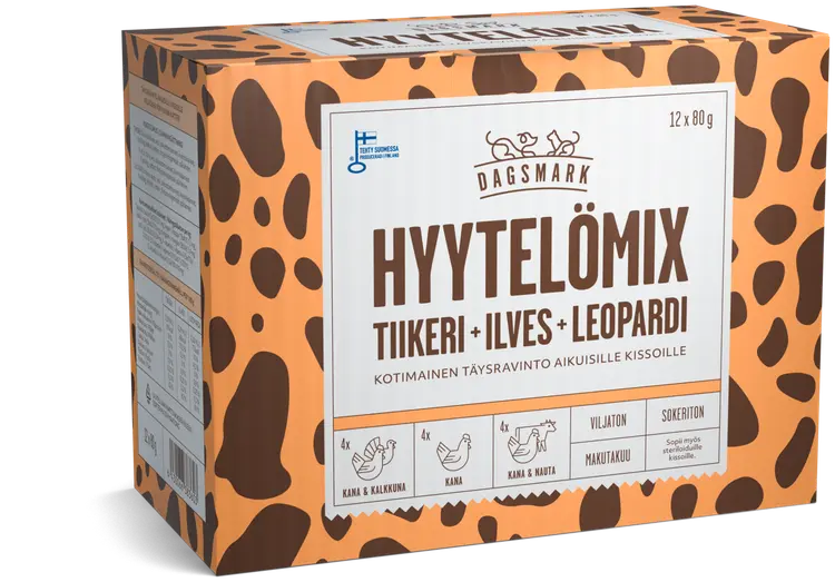 Dagsmark HYYTELÖMIX kissoille 12 x 80 g