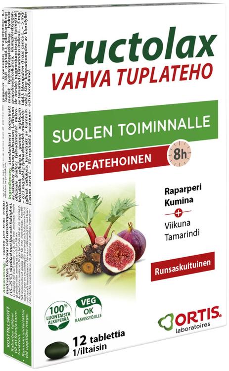 Fructolax Vahva Tuplateho runsaskuituinen ravintolisätabletti 11g/12 kpl