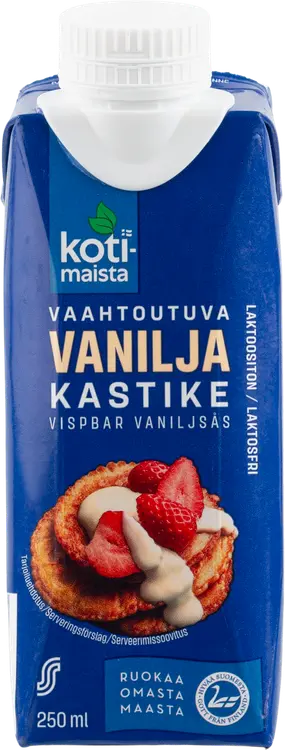 Kotimaista vaahtoutuva vaniljakastike laktoositon 250 ml